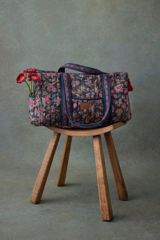zoom sur Sac week-end Bilbao louise misha coton en herbe accessoire femme