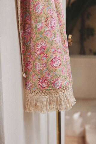 Serviette de bain Lana tissu indien Louise Misha coton en herbe