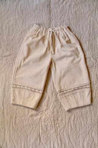 pantalon velours ivoire