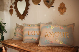 Coussin Bonjour Diary x CSAO bleu