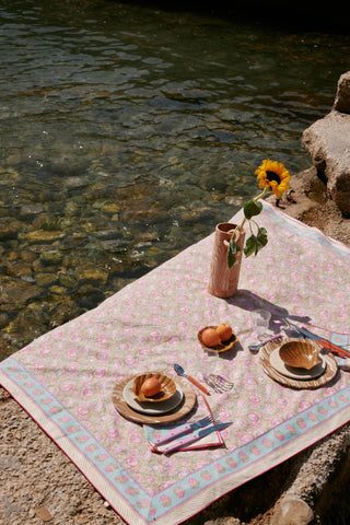 Nappe Carla rayures vertes et rose Louise Misha Coton en herbe