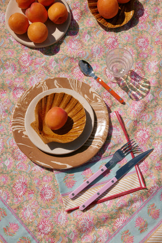 Nappe Carla rayures vertes et rose Louise Misha Coton en herbe