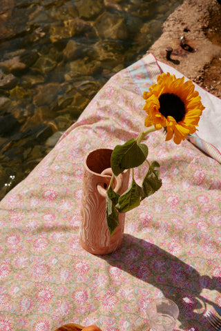 Nappe Carla rayures vertes et rose Louise Misha Coton en herbe