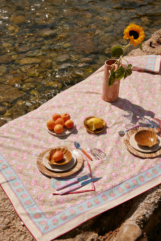Nappe Carla rayures vertes et rose Louise Misha Coton en herbe