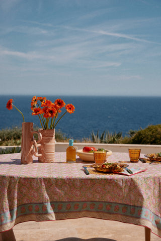 Nappe Carla rayures vertes et rose Louise Misha Coton en herbe