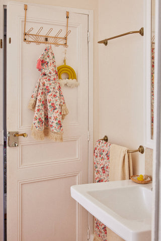 Cape de bain Mael rose enfants louise misha coton en herbe