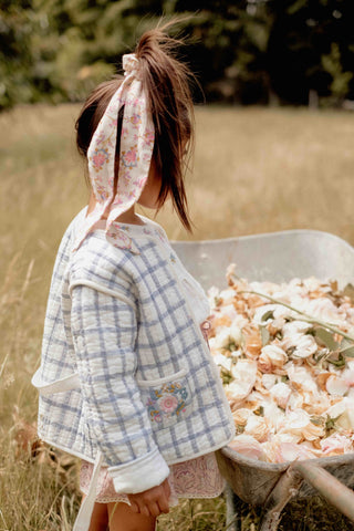 Veste Teliani carreaux bleu enfants louise misha coton en herbe