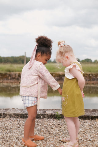 Veste Teliani rose fleurs boutis louise misha coton en herbe