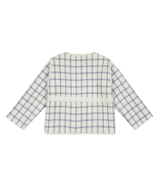 Veste Teliani carreaux bleu enfants louise misha coton en herbe