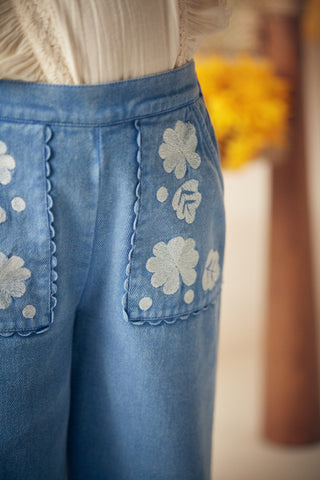 Pantalon Flofi denim enfants louise misha coton en herbe