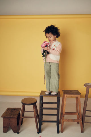 Pantalon Flor velours vert louise misha coton en herbe