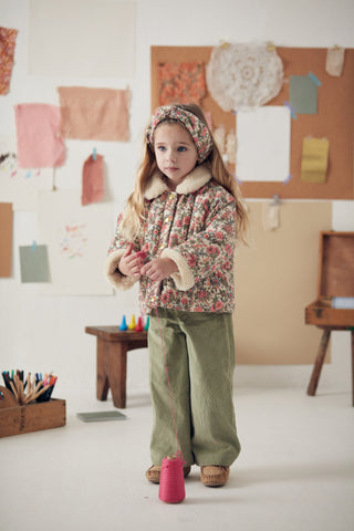 Pantalon Flor velours vert louise misha coton en herbe