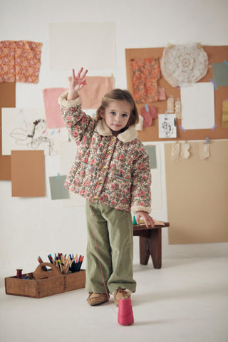 Pantalon Flor velours vert louise misha coton en herbe