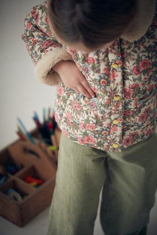 Pantalon Flor velours vert louise misha coton en herbe