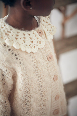 Cardigan Ascalia rose maille louise misha coton en herbe