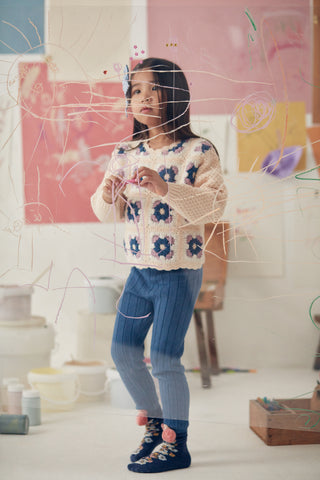Legging Moldavia enfants bleu louise misha coton en herbe