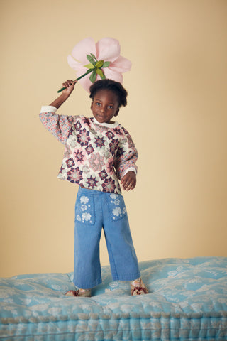 Pantalon Flofi denim enfants louise misha coton en herbe