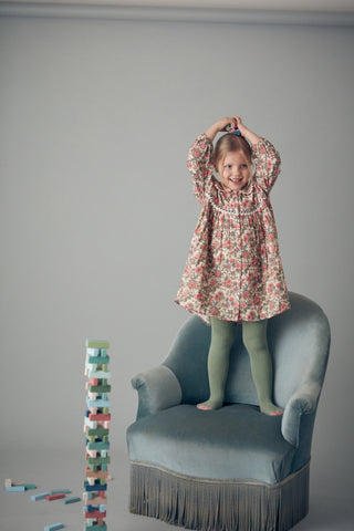 Collant Chukata vert et rose louise misha coton en herbe