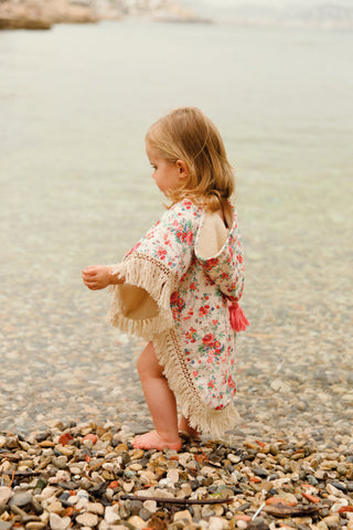 Cape de bain Mael rose enfants louise misha coton en herbe