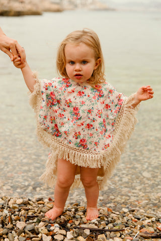 Cape de bain Mael rose enfants louise misha coton en herbe