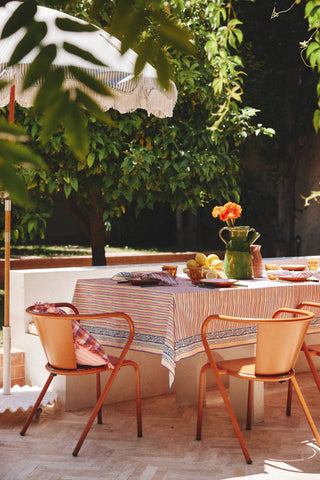 Nappe Carla rayures vertes et rose Louise Misha Coton en herbe