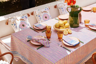 Nappe Carla rayures vertes et rose Louise Misha Coton en herbe