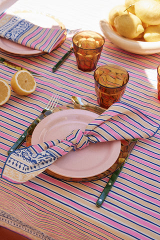 Nappe Carla rayures vertes et rose Louise Misha Coton en herbe