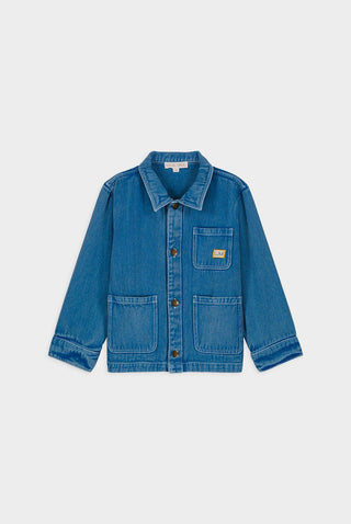 Veste Raphael style bleu de travail enfants louise misha coton en herbe