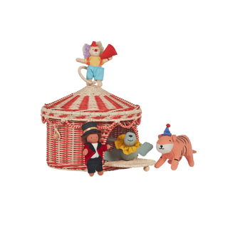 Petit panier tente de Cirque olli ella coton en herbe avec personnages de cirque