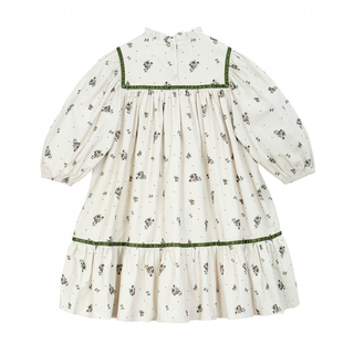 Robe hiver enfant manches longues avec col volanté