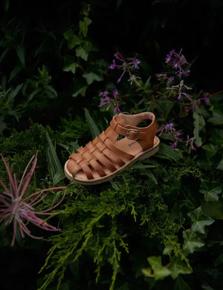 Sandale braided enfant cognac petit nord coton en herbe kids