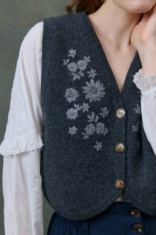 détails gilet Cardigan Ibinka femme louise misha coton en herbe