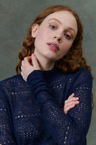 Pull Karesta bleu marine femme louise misha coton en herbe