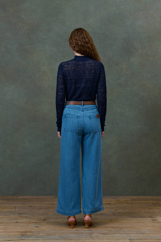 Pull Karesta bleu marine femme louise misha coton en herbe