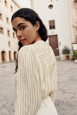 Blouse Jally ecru femme louise misha coton en herbe