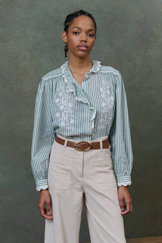 Chemise Cora rayée femme louise misha coton en herbe