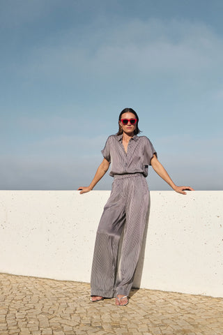 Pantalon Benji silky stripe