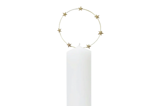 Bijou de Bougie Auréole grand modèle en métal doré signé Boncoeurs, création artisanale lumineuse et spirituelle, symbole de rayonnement et de beauté sacrée, proposée par la boutique Coton en Herbe