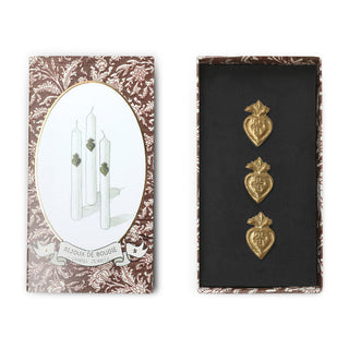 Bijou de Bougie Cœurs en métal doré signé Boncoeurs, création artisanale poétique et lumineuse, symbole d’amour et de douceur, disponible chez la boutique Coton en Herbe.