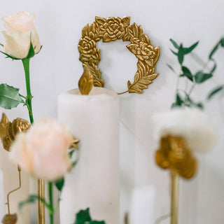 Bijou de Bougie Couronne de Fleurs en métal doré signé Boncoeurs, création artisanale raffinée inspirée de la nature et de la lumière, proposée par la boutique Coton en Herbe.