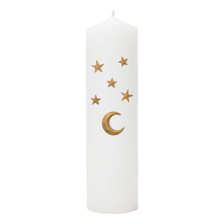 Bijou de Bougie Lune et Étoile en métal doré signé Boncoeurs, création artisanale céleste et symbolique, pour illuminer vos bougies d’un éclat doré, disponible chez la boutique Coton en Herbe