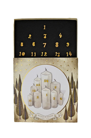 Bijou de Bougie de l’Avent en métal doré signé Boncoeurs, création artisanale lumineuse et spirituelle, symbole d’attente et d’espérance, proposée par la boutique Coton en Herbe