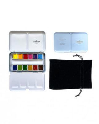 BOITE MÉTAL AQUARELLE BLEU EXTRA-FINE 12 DEMI GODETS