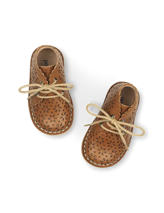 Bottes festonnées Scallop Boots cognac Petit Nord Chez Coton en Herbe