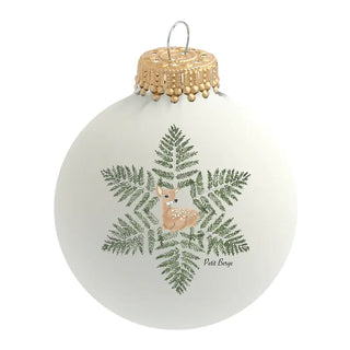 Boule de Noël cerf et sapin Baubels coton en herbe