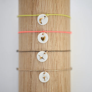 Bracelet medaillon porcelaine doré Baubels chez Coton en Herbe