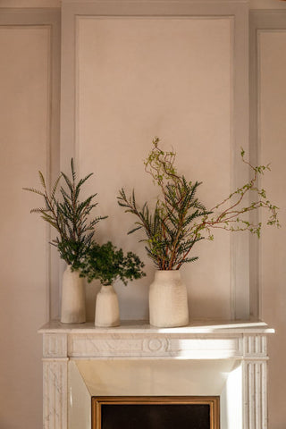 Cache vase cloche uni feutrine muskhane coton en herbe