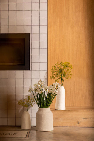Cache vase cloche uni feutrine muskhane coton en herbe