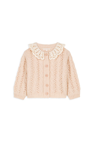 Cardigan Ascalia rose maille louise misha coton en herbe