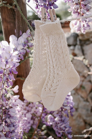Chaussettes enfant Condor ajoure lin chez Coton en Herbe